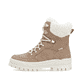 Beige-weiße Rieker Damen Schnürstiefel W2174-20 aus Rauleder. Schuh Außenseite.