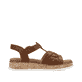 Braune Rieker Damen Riemchensandalen W0853-24 mit trendigen Schnalle. Schuh Innenseite.