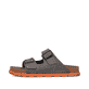 Graue Rieker Herren Pantoletten 21190-40 mit einem Schnallen sowie Extraweite H. Schuh Außenseite.