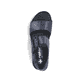 Blaue Rieker Damen Riemchensandalen 64450-14 mit einem Klettverschluss. Schuh von oben.