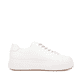 Weißer Rieker Damen Sneaker Low M7712-80 Schwenninger Wild Wings Special Edition mit Eishockey-Schnürsenkeln und Logo. Schuh Innenseite.