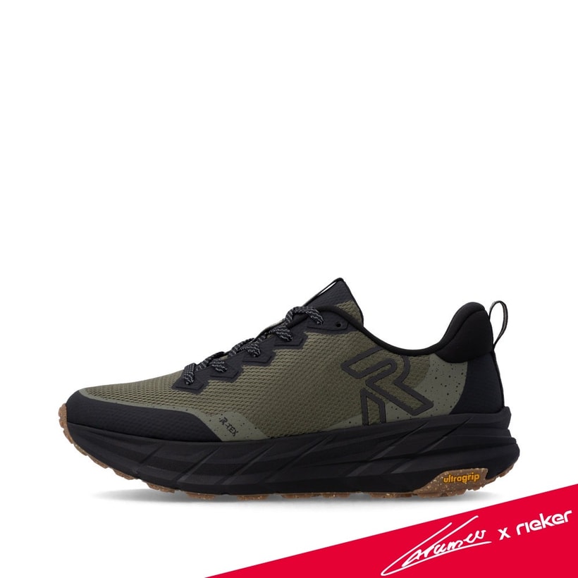 Grüne Rieker Sport Herren Sneaker Low U4501-55. Schuh Außenseite. Kramer x Rieker.