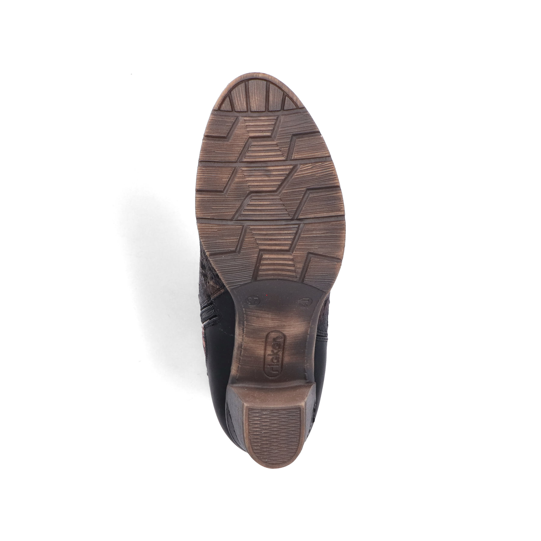 Mehrfarbige Rieker Damen Stiefeletten 96064-90 mit einem Reißverschluss. Schuh Laufsohle.