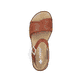 Sandales compensées Rieker marron femme V3691-22 avec boucle tendance. Chaussure vue de dessus.