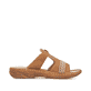 Braune Rieker Damen Pantoletten V2850-24 mit modischen Flechtelementen. Schuh Innenseite.