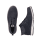 Schwarze Rieker Herren Schnürstiefel 38419-00 mit wasserabweisender TEX-Membran. Schuh von oben, liegend.