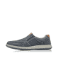 Blaue Rieker Herren Slipper 17360-15 mit einem Gummizug sowie der Extraweite H. Schuh Außenseite.