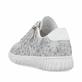 Baskets basses Rieker argent pour femme N0900-90 avec motif floral. Chaussure vue de l'arrière.