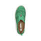 Grüne Rieker Damen Slipper M2852-52, Barfußschuhe mit einem Gummizug. Schuh von oben.
