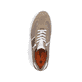 Beige Rieker Herren Slipper 11960-64 mit einem Gummizug sowie der Komfortweite G. Schuh von oben.