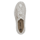 Metallische Rieker Damen Slipper L32P6-90 mit Deko-Reißverschluss sowie Gummizug. Schuh von oben.