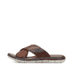 Braune Rieker Herren Pantoletten 25151-24 aus Glattleder mit Klettverschluss. Schuh Außenseite.