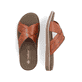 Braune Rieker Herren Pantoletten 24393-24 mit der Komfortweite G 1/2. Schuh von oben, liegend.