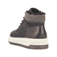 
Asphaltschwarze Rieker Herren Schnürstiefel 38542-00 mit einer robusten Profilsohle. Schuh von hinten