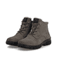 Dunkelgraue Rieker Damen Schnürstiefel Z7218-45 aus Rauleder. Schuhpaar seitlich schräg.