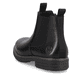 Stahlschwarze Rieker Herren Chelsea Boots 33180-00 mit einem Reißverschluss. Schuh von hinten.