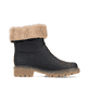 Asphaltschwarze Rieker Damen Kurzstiefel Y9582-00 mit einer robusten Profilsohle. Schuh Innenseite