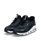 Blaue vegane Rieker Damen Sneaker Low N5257-14 mit einem Gummizug. Schuhpaar seitlich schräg.