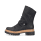
Asphaltschwarze Rieker Damen Kurzstiefel 75650-00 mit einer schockabsorbierenden Sohle. Schuh Außenseite