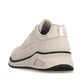 Beige Rieker Damen Sneaker Low M4903-61 aus Glattleder mit einer Schnürung. Schuh von hinten.
