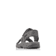 Schwarze Rieker Herren Trekkingsandalen 26156-02 mit einem Klettverschluss. Schuh von hinten.