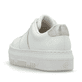 Weiße Rieker Damen Sneaker Low M1910-80 mit einer Schnürung. Schuh von hinten.