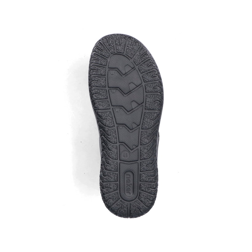Sandales des randonnée Rieker noires pour homme 26455-00. Semelle extérieure de la chaussure.