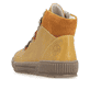 Ockerfarbene Rieker Damen Schnürstiefel N0711-68 mit farbenfrohen Details. Schuh von hinten.