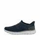 Blaue Rieker Herren Slipper B6658-14 mit Ready2GO Slip-in Feature sowie Gummizug. Schuh Außenseite.