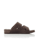 Braune Rieker Herren Pantoletten 25691-25 aus Rauleder mit einem Klettverschluss. Schuh Innenseite.