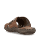 Braune Rieker Herren Pantoletten 22090-25 mit der Komfortweite G 1/2. Schuh von hinten.