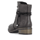 Dunkelbraune Rieker Damen Stiefeletten 77263-25 mit dekorativer Kordel. Schuh von hinten.