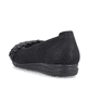 Nachtschwarze Rieker Ballerinas L9358-00 mit Riemen in Flechtoptik. Schuh von hinten.