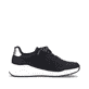 Schwarze Rieker Damen Sneaker Low M4903-01 mit Schnürung sowie der Extraweite H. Schuh Innenseite.