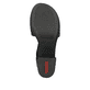 Schwarze Rieker Riemchensandaletten 64683-91 mit einem Gummizug. Schuh Laufsohle.