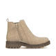 Hellbeige Rieker Damen Chelsea Boots 73250-61 mit einem Reißverschluss. Schuh von hinten.