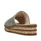 Mintgrüne Rieker Damen Pantoletten 62905-53 mit moderner Spannnaht. Schuh von hinten.
