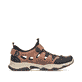 Braune Rieker Herren Slipper B8375-90 mit einem Klettverschluss. Schuh Innenseite.