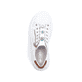 Schneeweiße Rieker Damen Sneaker Low N5452-80 mit einem Reißverschluss. Schuh von oben.