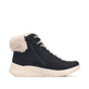 Vegane, schwarze Rieker Damen Sneaker High M8510-00 mit weichem Kragen. Schuh Innenseite.