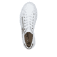 Weiße Rieker Damen Sneaker Low N4924-81 mit einem Reißverschluss. Schuh von oben.