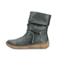 Türkisfarbene Rieker Damen Kurzstiefel Z3774-54 mit modischer Kordel. Schuh Außenseite.