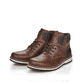 
Kastanienbraune Rieker Herren Schnürstiefel 38434-26 mit einer robusten Profilsohle. Schuhpaar schräg.