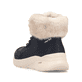 Vegane, schwarze Rieker Damen Sneaker High M8510-00 mit weichem Kragen. Schuh von hinten.