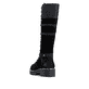 Schwarze Rieker Damen Hochschaftstiefel Y8101-00 aus Rauleder. Schuh von hinten.