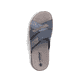 Schieferblaue Rieker Herren Pantoletten 24350-14 mit einem Klettverschluss. Schuh von oben.