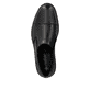 Schwarze Rieker Herren Slipper 17659-00 mit einem Gummizug sowie Extraweite H. Schuh von oben.