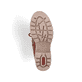 Vegane, braun-beige Rieker Damen Kurzstiefel 74574-24 mit einem Reißverschluss. Schuh Laufsohle.
