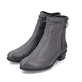 Mondgraue Rieker Damen Stiefeletten Y0741-45 mit Reißverschluss sowie Blockabsatz. Schuhpaar schräg.