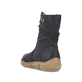 
Nachtschwarze Rieker Damen Kurzstiefel Z3771-00 mit einer schockabsorbierenden Sohle. Schuh von hinten